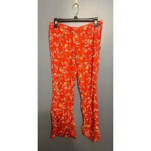 Billabong Glass Petal Beach Pant Bikini Red Floral Print 100% Rayon Women’s SZ M